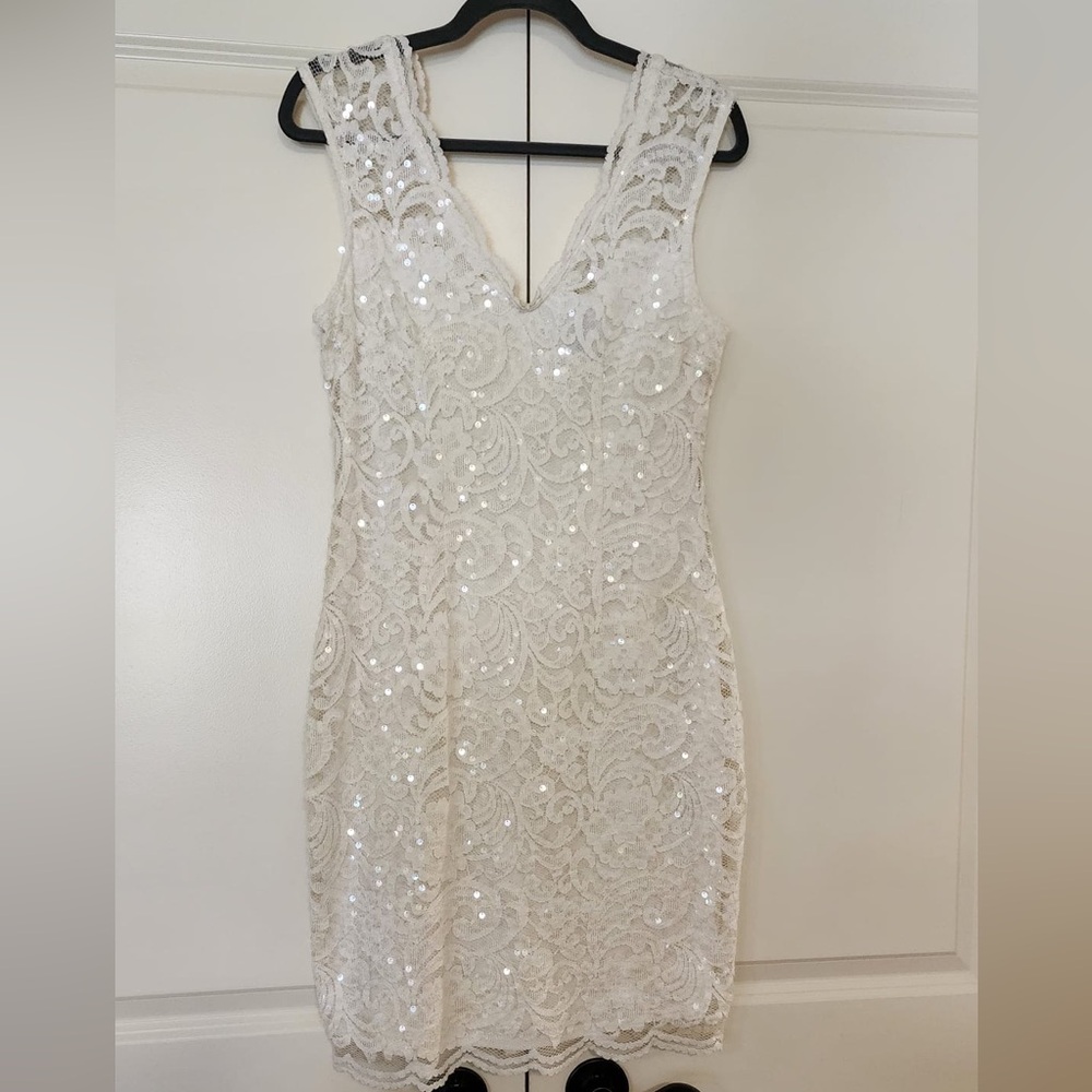 SOLD Never Worn Le Chateau Lace and Sequin Dress